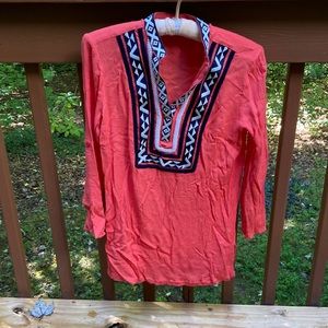 THML orange embroidered top